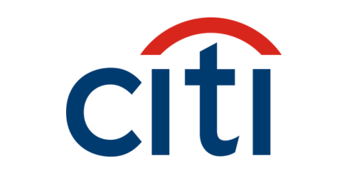 Citi logo, depicted in blue and red, represents the brand's identity in a visually appealing manner.