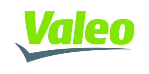 Valeo logo, depicted in green, represents the brand's identity in a visually appealing manner.